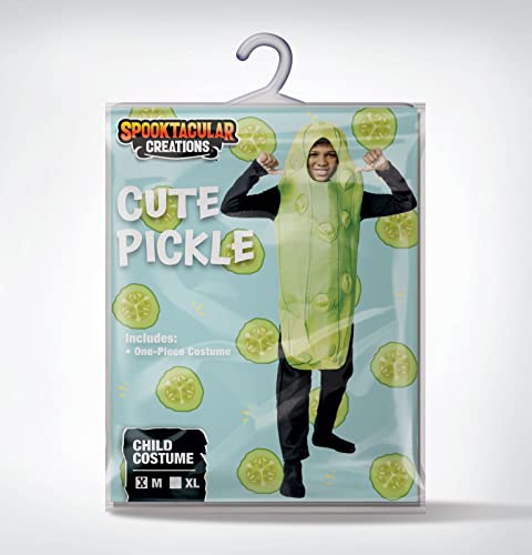 Spooktacular Creations Pickle Costume Kids, Food Themed Fruit Jumpsuit for Child Teens Halloween Dress Up Cosplay Party