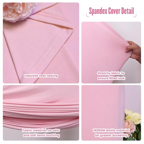 Light Pink Arch Backdrop Spandex Cover for 7.2ft Stand Frame Arch Covers Stretchy Backdrop Fabric for Wedding Bridal Showe...