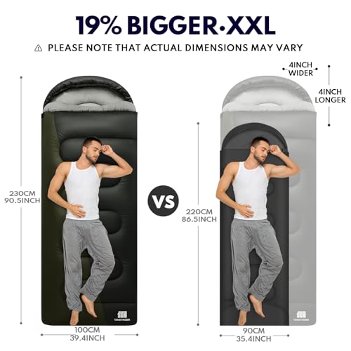 TANSTRIDER 0 Degree XXL Winter Sleeping Bags for Adults Cold Weather,Camping Sleeping Bag for Kids with Compression Sack,4...