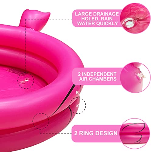 TURNMEON 130+ Cans Super Large Capacity Inflatable Flamingo Drink Cooler with Bottom Quick-Drain, Luau Hawaiian Tropical B...