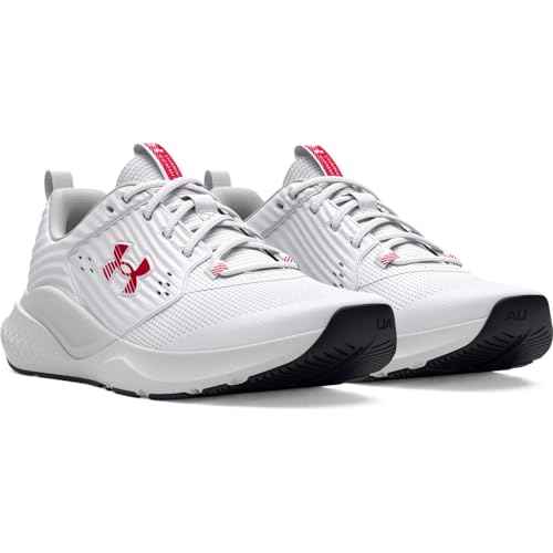 Under Armour Men's Charged Commit Trainer 4, (101) White/Distant Gray/Red, 13, US