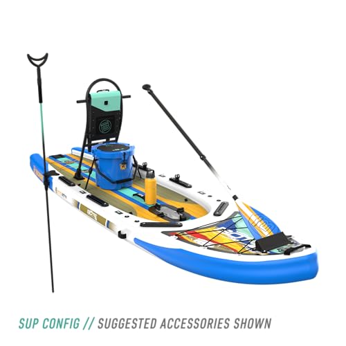 BOTE Rackham Aero Inflatable Stand Up Fishing Paddle Board Blow Up iSUP 12 FT 4” Adult Kids Family Friendly APEX Pedal Dri...