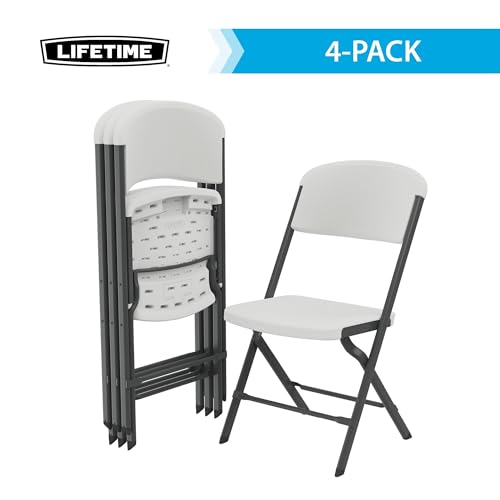 LIFETIME Folding Chairs, Heavy Duty Foldable Chair Contoured for Comfort, 4-Pack