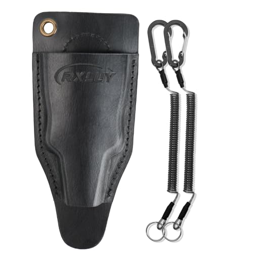 RXLUY Fishing Pliers Holster with Retractable Lanyard, Universal Fit for Most Sea Fishing & Wild River Lure Tongs Leather ...