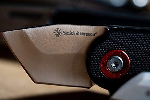Smith & Wesson Benji 2.5in High Carbon S.S. Folding Keychain Knife with 1.75in Modified Tanto Blade and G10 Handle for Out...