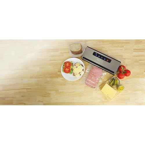 Nesco Preserve Plus Vacuum Sealer | Dry & Moist Modes | Built-in Bag Cutter & Roll Storage | 11.8" Seal Width | Includes 2 Rolls