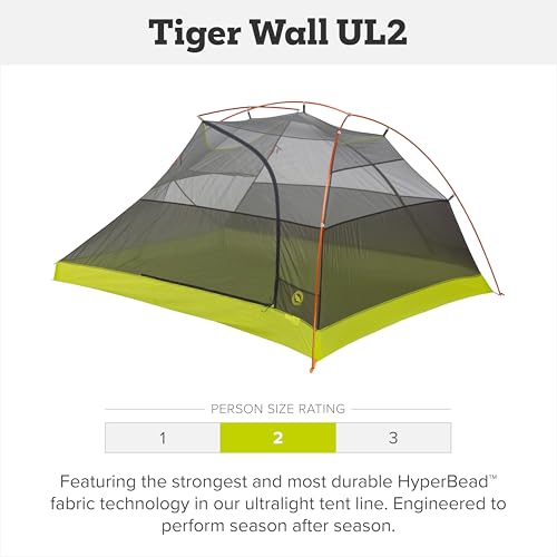 Big Agnes Tiger Wall UL - Ultralight Backpacking Tent, 3-Season Semi-Freestanding Side-Entry Shelter for Camping & Backpac...