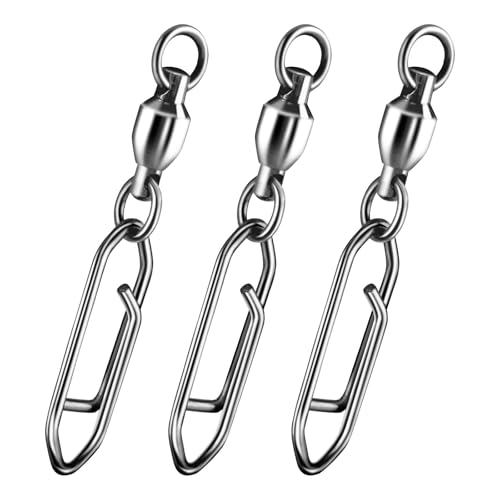 Alwonder 30-Pack Fishing Speed Clips Quick Change Snap Swivels, Ball Bearing Swivel Power Clips Fishing Snap Swivels Fresh...