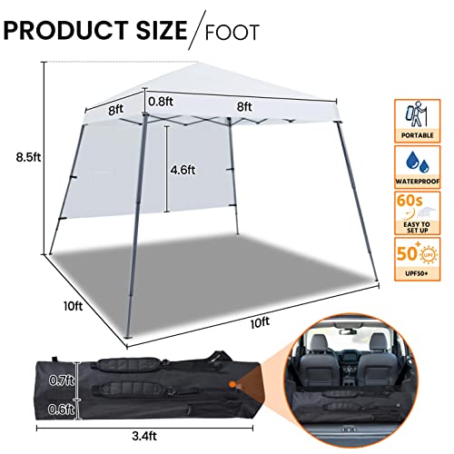 Yaheetech Pop Up Canopy Tent with Backpack, 10x10 Base Portable Easy One Person Setup Folding Shelter Compact Lightweight ...