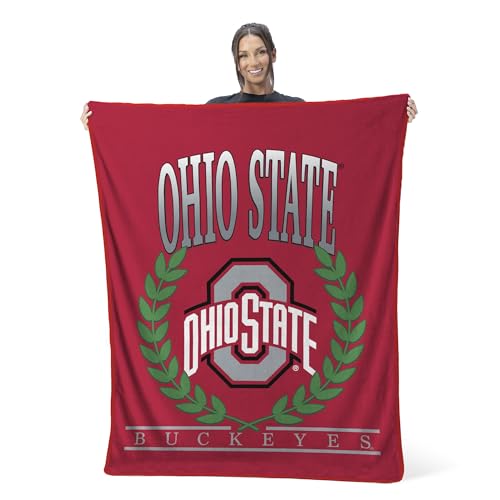 Northwest NCAA Ohio State Buckeyes Silk Touch Throw Blanket - Official NCAA Licensed, Ultra-Soft Fleece | Cozy Game Day Essential for Fans, Unisex Gift, 46" x 60"