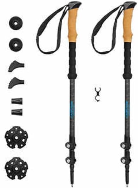 CASCADE Trekking Poles Ultra Light 100% Carbon Fiber Trekking, Walking, and Hiking Poles - Ultra Light, Ultra Durable, Qui...