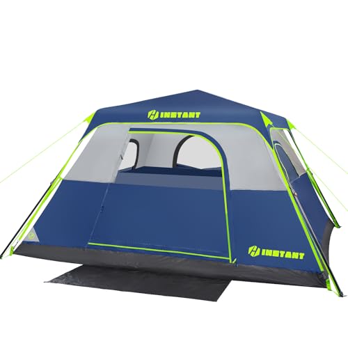 HINSTANT 4/6/8 Person Instant Tent, Waterproof Pop Up Tents for Camping with Rainfly, 60 Seconds Easy Setup, Automatic Cab...