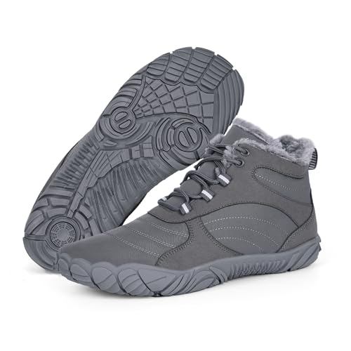 Hike Winter Footwear Barefoot Boots Mens Womens, Waterproof Winter Snow Boots, Warm Ankle Booties, Wide Toe Barefoot Hikin...