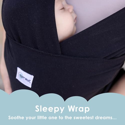 Sleepy Wrap Stretchy Ergonomic Baby Carrier Sling for Newborns to Toddlers - Hands-Free Lightweight Baby Wrap 7-35 lbs (Bl...