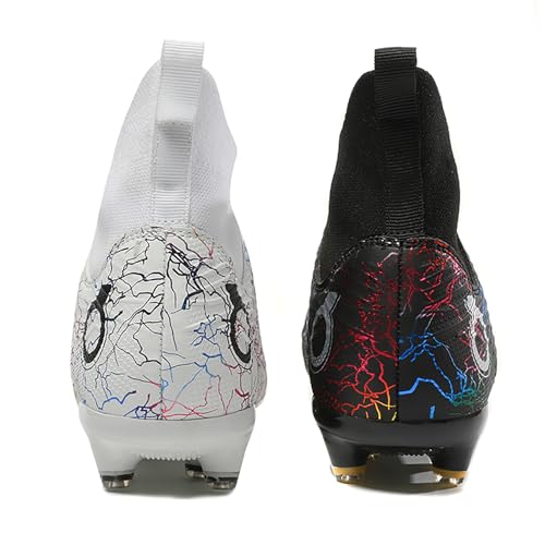 MIGPOGZAI Men's Soccer Shoes High-Top Soccer Cleats Outdoor Breathable Athletic Professional Spikes Youth Boys Football Sh...