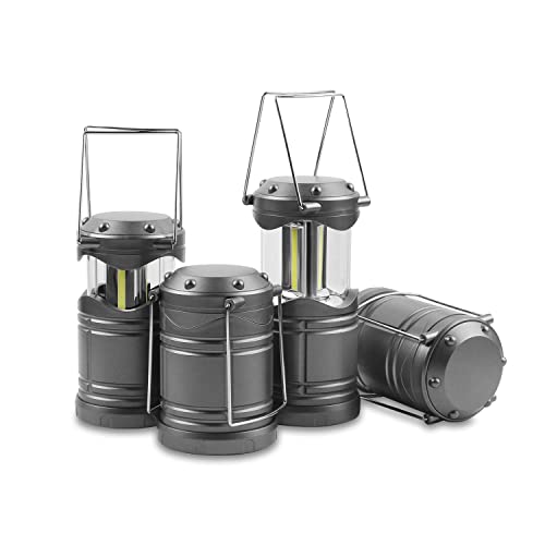 Lichamp LED Camping Lantern, 4 Pack Battery Powered Flashlight for Power Outages, Portable Collapsible Hanging Light Essen...