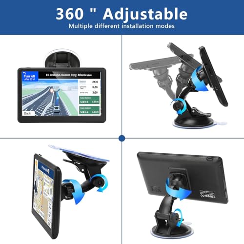 GPS Navigation for Car Truck,Navigation System 7 Inchs Touchscreen Navigator with 2025 US/CA/MX Maps, Free Lifetime Map Up...