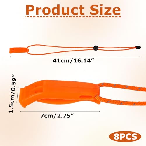 Gyinere 8 Pack Marine Whistle Coast Guard Approved,Boat Whistle,Whistle Emergency,Kayak Whistle,Safety Whistle,Survival Wh...