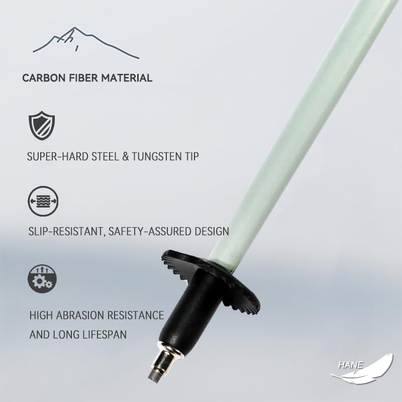 Kealing Carbon Fiber Trekking Poles, Set of 2 Folding Poles, 5 Sections, Ultralight, Trekking and Mountaineering, with Erg...