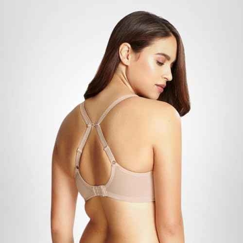 Panache Women's Cari Underwire Spacer T-Shirt Bra |Champagne,36H| Lightweight Padded Bra with Breathable Spacer Foam, Racerback Option, Swiss Embroidery, Everyday Supportive Fit for Larger Busts