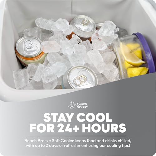 Beach Breeze 24 Can, Premium Soft Sided Insulated Lunch Box, Ice & Camping Cooler - Perfect for Car, Beach, Travel, & Golf...