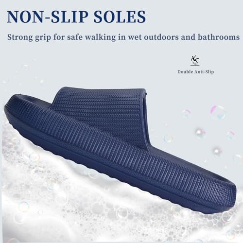 Cloud Slippers for Women and Men, Ultra Comfortable Pillow House Slippers, Lightweight Shower Shoes with Thick Sole, Non-S...