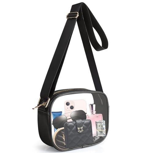 KETIEE Clear Crossbody Bag, Stadium Approved Clear Purse Bag for Concerts Sports Events Festivals