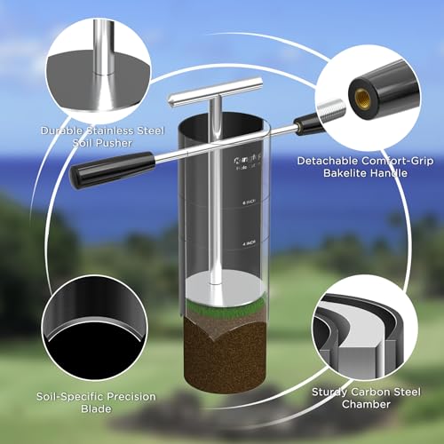 KINGTOP Portable Golf Hole Cutter and 3ft Golf Flagstick Bundle – Carbon Steel Blade for Easy Digging, 2-Section Ball Retr...