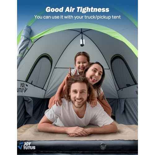 JOYTUTUS Truck Bed Air Mattress for 6.4-6.7Ft, Full Size Regular Beds for Pickup Outdoor Camping, Truck Tent Accessories with Carry Bag & Cup Holder & Cavity Design, Camel&Black