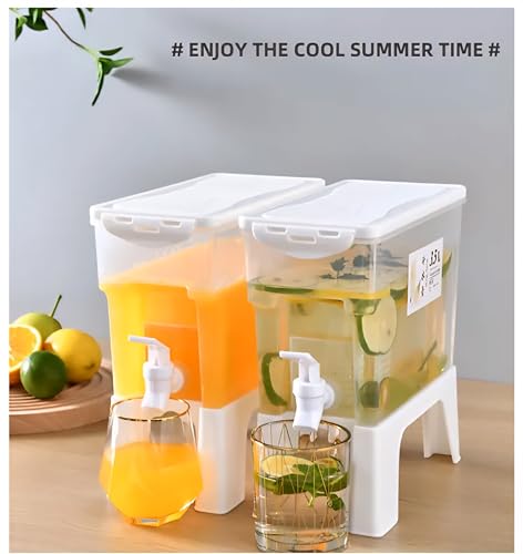 3.5 L Beverage Dispenser with Spigot (1 Piece) – Single Plastic Juice & Cold Drink Container for Fridge, Iced Tea, Lemonad...