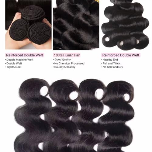 12A Human Hair Bundles 22 22 22 Inch Body Wave Bundle 100% Unprocessed Brazilian Virgin Double Weft Weave Bundle Human Hair Bundle Body Wave Natural Black