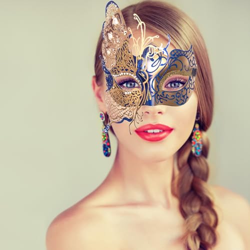 Seglorwy Masquerade Mask for Couples, Women Men Venetian Mardi Gras Halloween Christmas Party Couple Masquerade Mask (Butt...