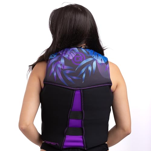 O'Brien Women's Flex V-Back Neoprene USCGA lfie Jacket for Watersports, Boating, PWC, Swimming & Paddle