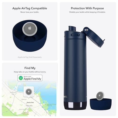 HidrateSpark PRO 2 21 oz Smart Ready Water Bottle with Silicone Boot - Chug Navy