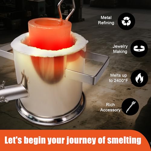 Nelyrho 3KG Propane Smelting Furnace Kit for Beginners – Easy-to-Use Portable Metal Smelter with Crucible, 2 Ingot Molds, ...