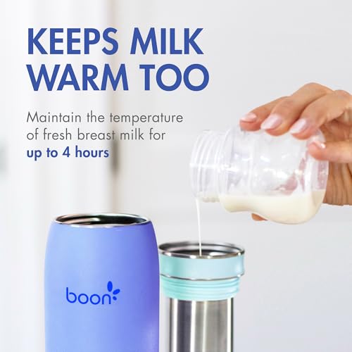 Boon Frosh Portable Breast Milk Chiller - Stainless Steel Breast Milk Cooler - Stainless Steel Portable Milk Storage Conta...