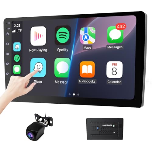 Haudio 10.1" Double Din Car Stereo, Touchscreen Car Radio with Wireless Apple CarPlay & Android Auto, Bluetooth 4.1, HD Ba...