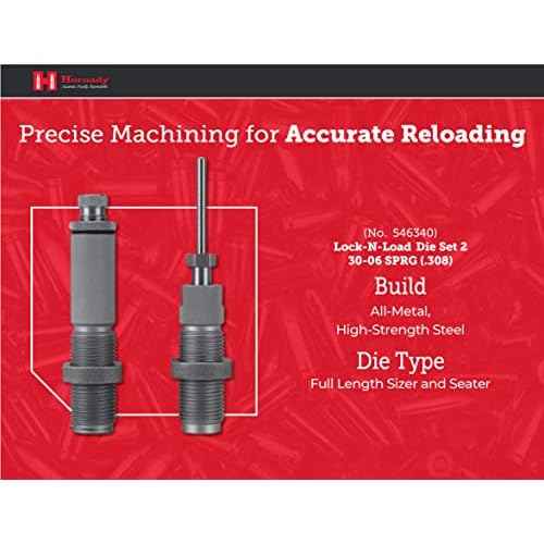 Hornady 546340 DIESET 2 30-06 SPRG Springfield Custom Grade Reloading DIE Set (Series I Two-Die Set) (.308)