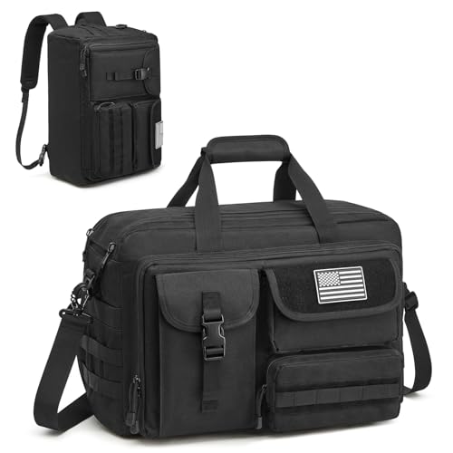 G4Free 17.3 Inch Laptop Messenger Bag for Men, 3-in-1 Backpack for Travel Work Weekender, Large Tactical Shoulder Bag
