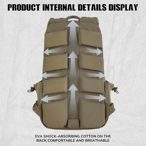 VOTAGOO GEAR Tactical Backpack with Carbon Frame,15L Daypack 500D Durable Water-Resistant Pack W/ 16" Laptop Sleeve Multip...