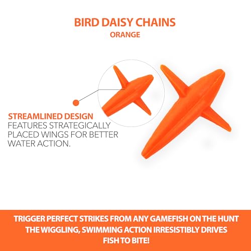 5" Trolling Bird Lures, 10 Pcs Orange, for Offshore Big Game Fishing, Tuna Teaser Birds, Ideal for Tuna and Mahi Mahi