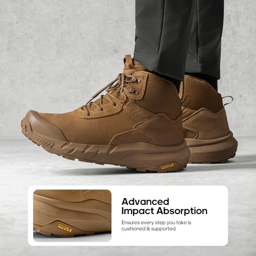 NORTIV 8 Men's Waterproof Military Tactical Work Boots Leather Motorcycle Combat Lightweight Non-Slip Hiking Boots for Men...