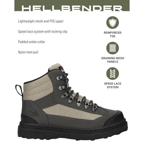 FROGG TOGGS Men's Hellbender Waterproof Fishing Wading Boot for Fishing in Felt or Cleated