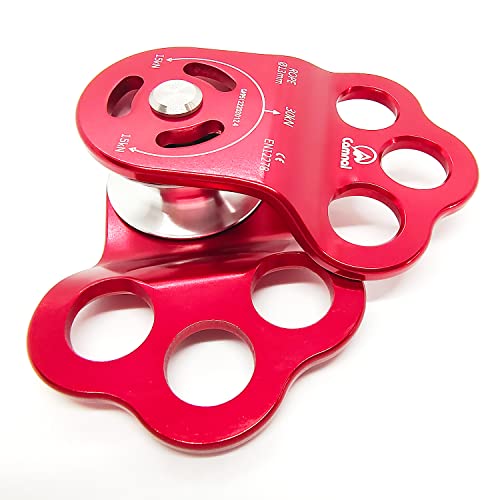 EMMRAGNO 30KN Climbing Single Pulley Climbing Three Hole Hitch Pulley Climbing Bearing Pulley, Hauling Pulley for Rock Cli...