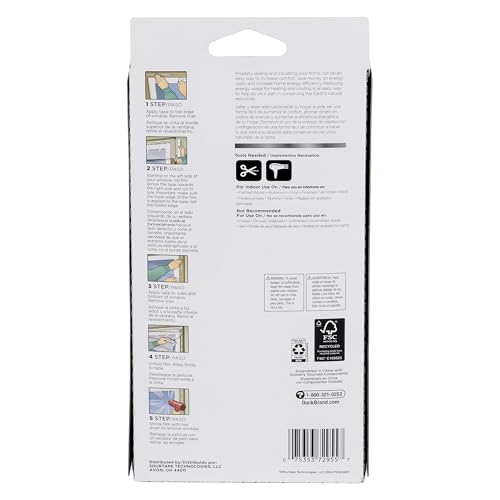 Duck MAX Strength Window Insulation Kit, Fits Patio Doors & Large Windows, Heavy Duty Indoor Shrink Film Insulator, Window...