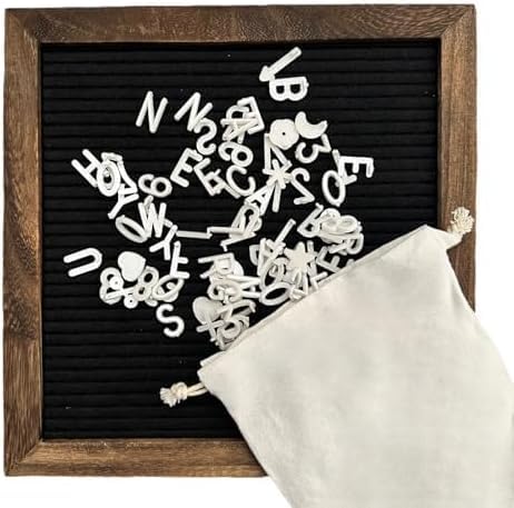 Felt Letter Board 10x10" – 340 Letters, Numbers & Symbols, Wall Mount or Stand Display, Changeable Message Board for Quote...