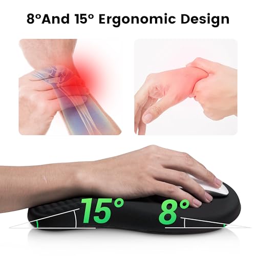 MEKASS Ergonomic Mouse Pad and Keyboard Wrist Rest Set, Super Soft Memory Foam Desk Wrist Support for Computer Keyboard, N...