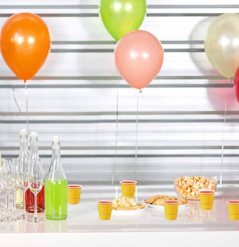 AVXINSOK 100 Pack 2 oz Yellow Plastic Shot Cups Disposable Shot Glasses Mini Shot Cups for Party Wedding Graduation Wine B...