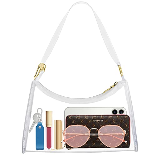 Ginogento Stadium Approved Bags for Women -Shoulder Bags PVC Purse, Concert Bag