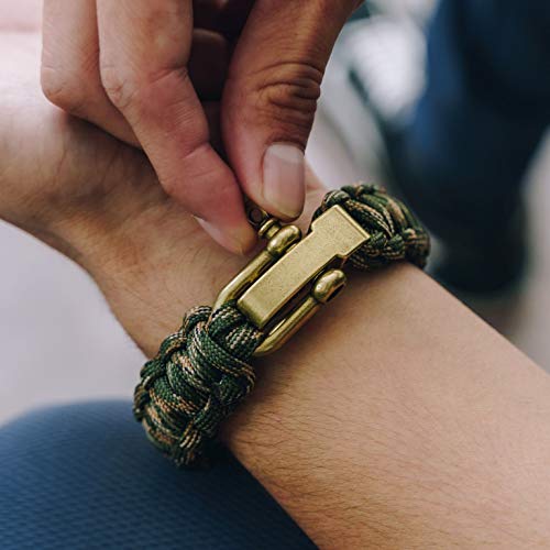 Hero Company Camo Paracord Bracelet - Tactical Survival Bracelet for Men with Bronze USA Flag - Helps Pair Military Vetera...